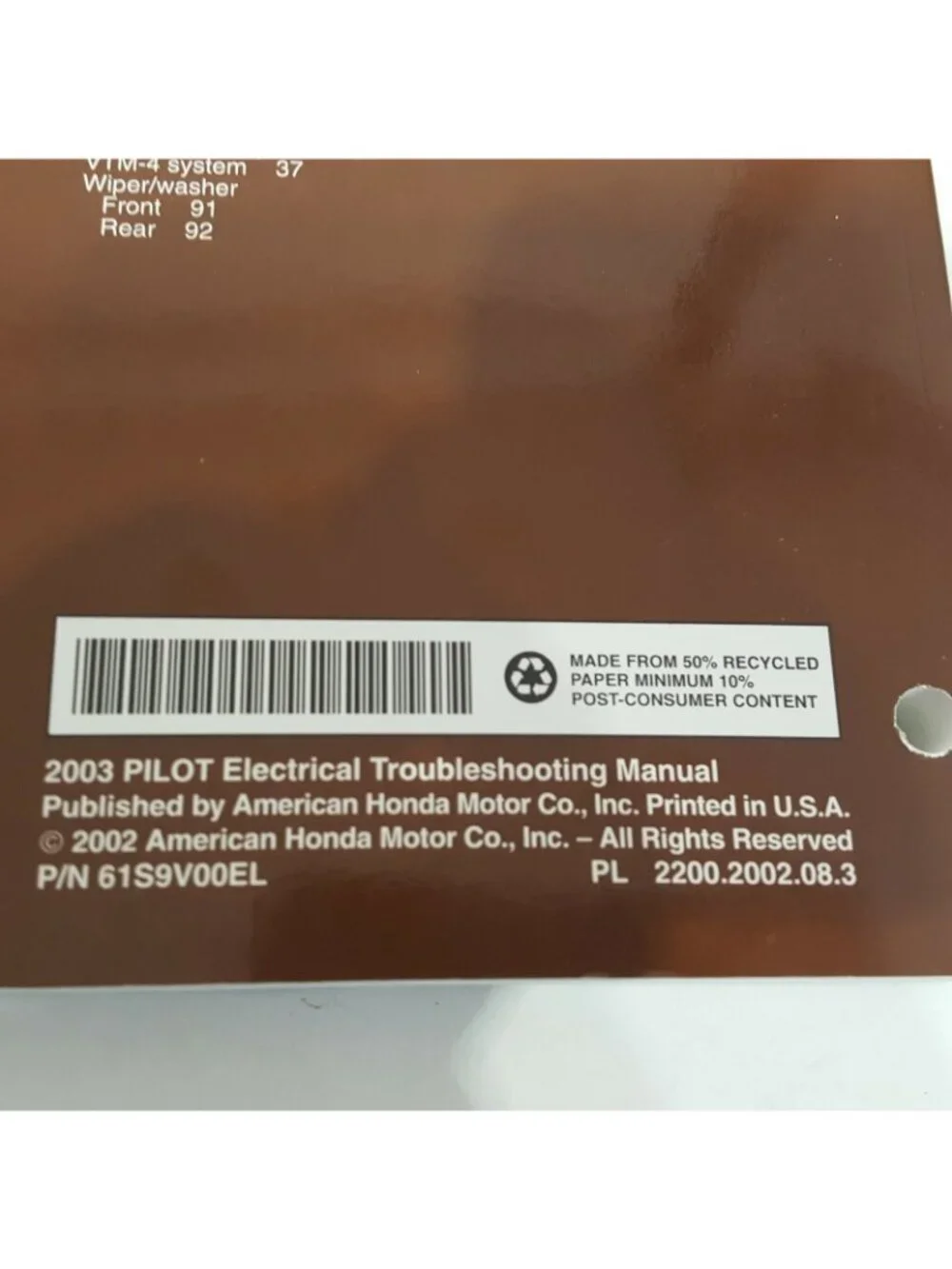 2003 Honda Pilot Electrical Troubleshooting Help Shop Mechanic Workshop Book OEM